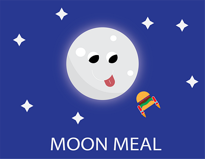 moon meal design illustration logo minimal