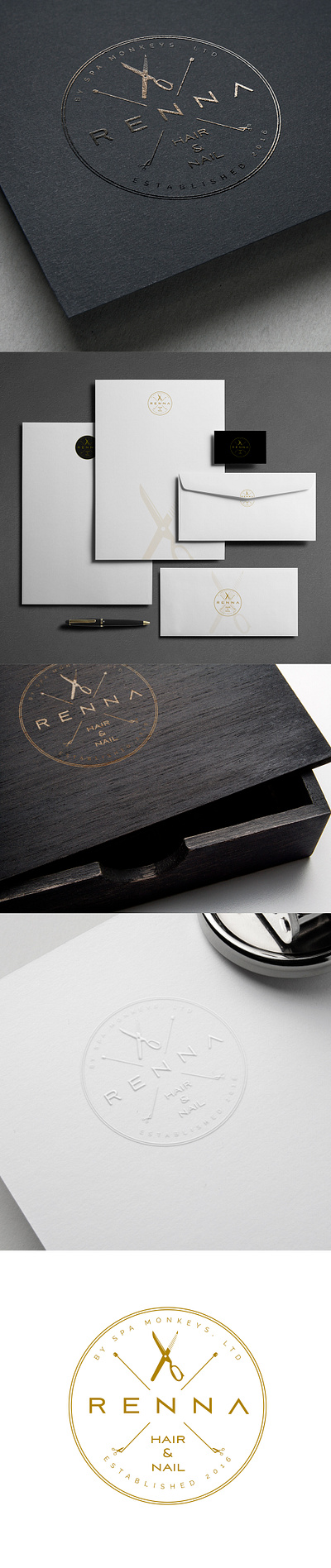 RENNA - HAIR & NAIL branding design logo
