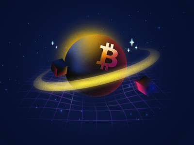 Earn X3 in BTC - Sci-Fi Theme bitcoin btc cosmos crypto crypto wallet cryptocurrency design earn illustration oblik oblik studio photoshop planets space