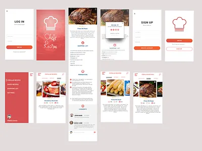 Chef Recipe mobile design uidesign uiux