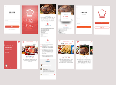 Chef Recipe mobile design uidesign uiux