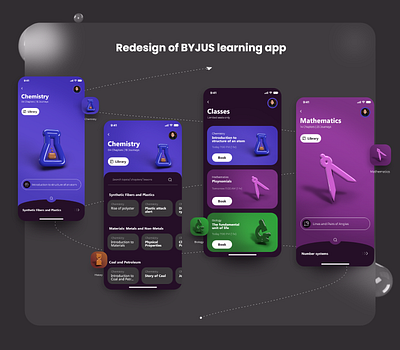 BYJUS redesign 3d 3d modeling design ui ui ux ui design