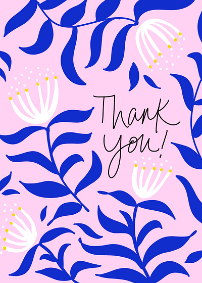 Thank You Greeting Card art calligraphy design graphic design greeting cards handlettering illustration typography