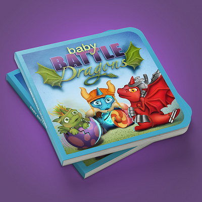 Baby battle dragons book cover book cover design childrens book childrens book illustration childrens illustration digital illustration dragons fantasy illustration ipad procreate