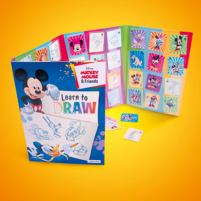 Learn to draw with Mickey Mouse & Friends album book design branding design childrens book childrens toys disney mickey mickeymouse product design product development toys