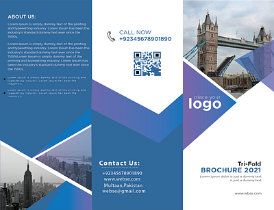 Trifold Brochure blue brochure branding building brochure design easy brochure professional brochure