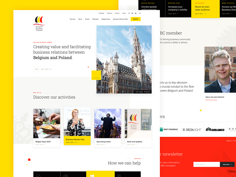 Belgian Business Chamber - Homepage bbc belgian business chamber belgium brussels business chamber design desktop poland sketch ui ux webdesign website