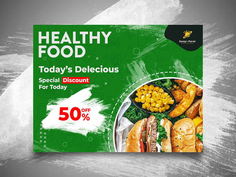 Healthy food promotion banner example.