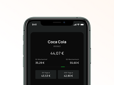 stockr – Tinder for Stocks – Main View app cards darkmode finance mobile prices stocks tinder