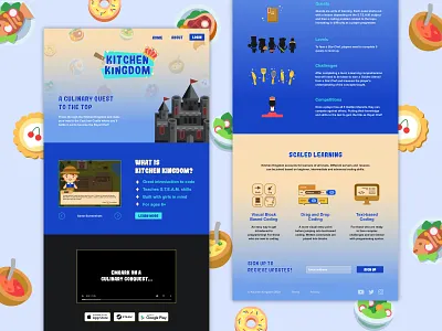 Kitchen Kingdom Website Mockup branding design food illustration kitchen stem website website concept website design