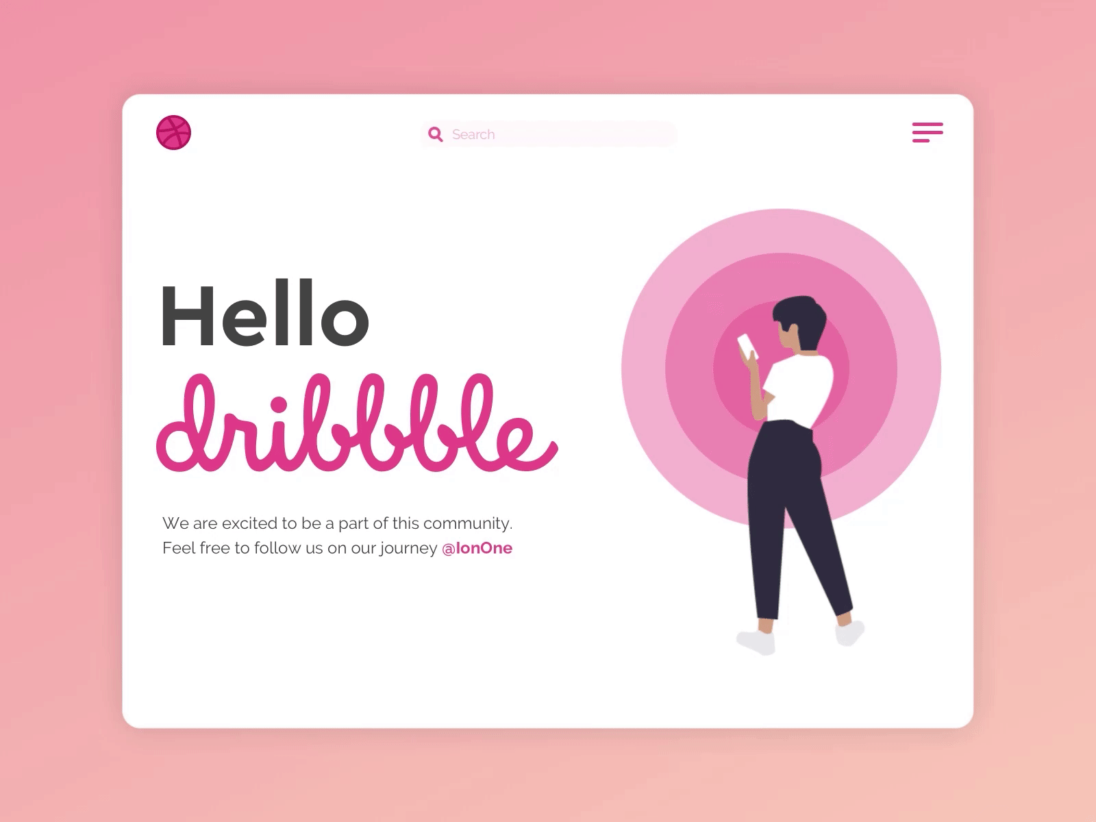 Hello Dribbble! animation debut debutshot design dribbble first design first post first shot first shot hello dribble hello world illustration inspiration interface ui ux web webdesign website welcome shot