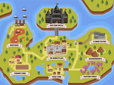 Kitchen Kingdom World Map food game map map design ui ui design
