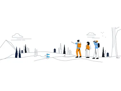 Trail Guide Illustration backpacking camp camping guide trail trails travel