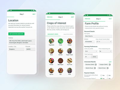 AgriTech App Farmer Profile android android app android app design android design app app design app ui app ux design ios ios app ios app design mobile mobile app mobile design mobile ui ui uidesign uiux ux