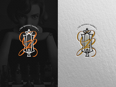 The Queen's Gambit / Monogram logo adobe illustrator adobe photoshop anyataylorjoy bethharmon chess chessboard gambito de dama goodtype graphic design hand lettering jaquemate logo monogram monogram logo netflix netflix and chill queens gambit texture vector victoriantype