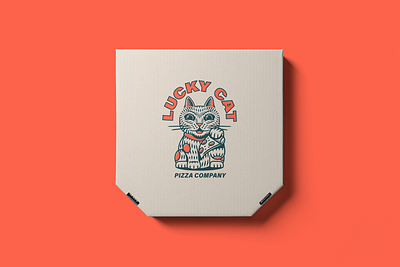 Lucky Cat Pizza Branding branding cat illustration logo lucky menu pizza restaurant