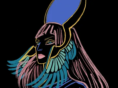 Isis draw goddess procreate tablet woman