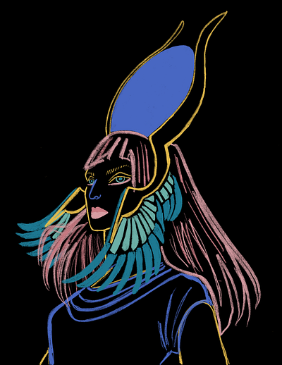 Isis draw goddess procreate tablet woman