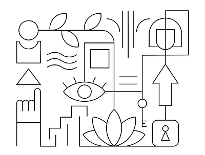 Individual approach approach business eye face hand icon illustration individual key line person plant