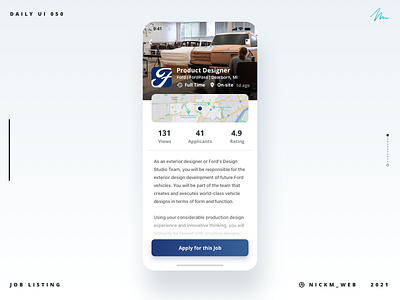 Ford Job Listing | Daily UI Challenge 050 (Job Listing) bronco daily daily ui daily ui 050 daily ui challenge dailyui dailyui050 dailyuichallenge ford job listing