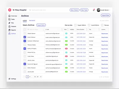 Medical CRM for Hospitals, Clinics animation clinic crm dashboard dashboard ui doctor health app healthcare healthcare app hospital medical medical app medical crm spreadsheet tables ui web app