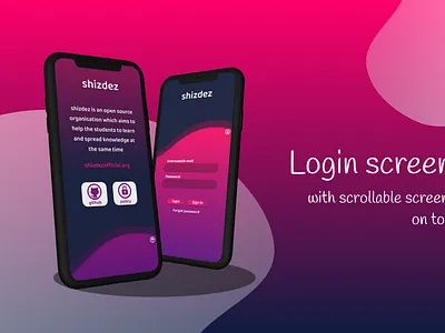 Login Screen branding design education landing page learning mobile ui