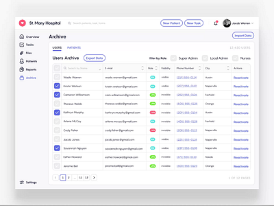 Medical CRM for Hospitals, Clinics animation clinic crm dashboard dashboard ui doctor health app healthcare healthcare app hospital medical medical app medical crm spreadsheet tables ui web app