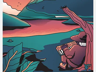 Lofi cover art character colors digital art illustration illustration art illustration design keyboard music vector