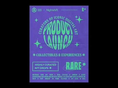 Rare.Store - Product Launch illustrator layout lettering nft nft drop poster poster design typography