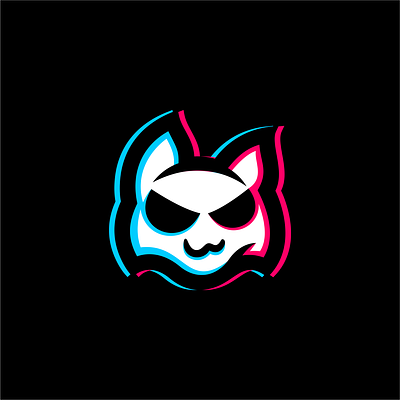 Simple Glitch Cat logo cartoon cat cyber cyberpunk cybersport futuristic gaming glitch logo mascot pet rgb supplement