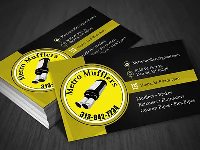Metro Mufflers Business Card bc branding business card design illustration logo typography