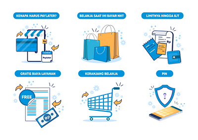 Paylater Infographic for Blibli.com branding icon icon set icons illustration infographic uiux vector