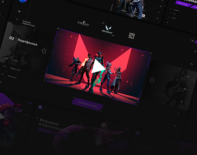 Play box cs:go dota game ui uiux valorant web design