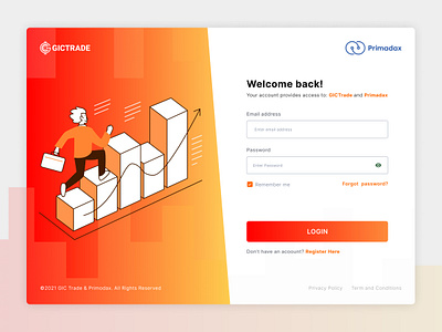 Redesign Login Page GICTrade app design ui ui design uiexploration ux web webdesign
