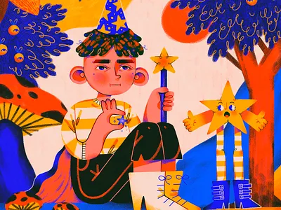 Magic gems children childrens book illustration