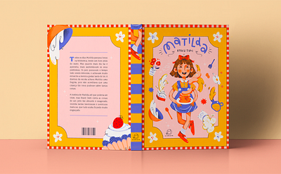 Matilda book book cover childrens book editorial design illustration