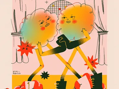 Dancing queen drawing illustration