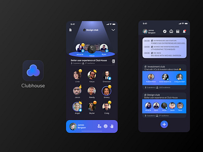 Club house app redesign club clubhouse concept dark design house mobile redesign