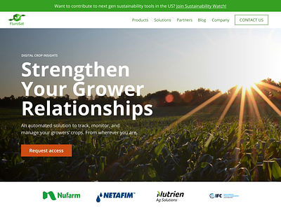 Flurosat Hero Shot agritech b2b branding design hero section landing page ui web design webflow