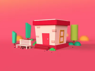 Tiny House 3d 3d art 3d artist 3d modeling cuteillustration design drawing homepage illustration onboarding screen trending uidesign vector