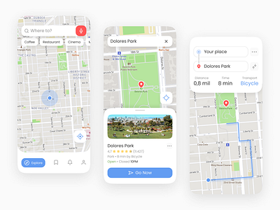 Navigation App / Map App app clean figma location map minimalist mobile mobile app design navigation simple track ui ui design ux ux design