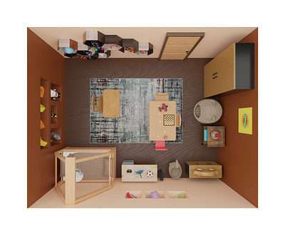 kids bedroom blender3d blendercycles illustration
