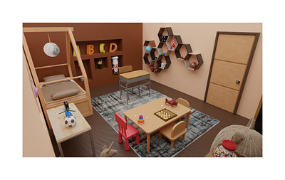 kids bedroom blender3d blendercycles illustration