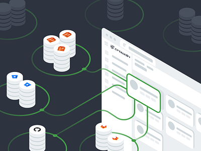 Multiple repos for a single localization project azure bitbucket connect crowdin github gitlab illustration isometric localization multiple report repository repost