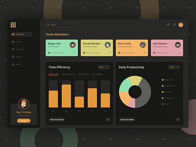 PM Dashboard design minimal ui ux web website