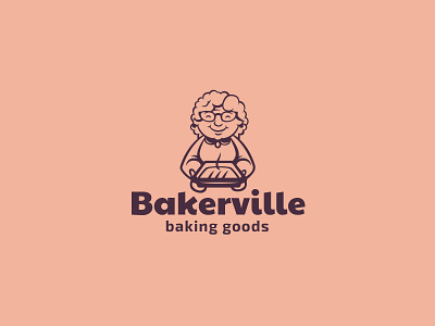 Bakery bakery brand branding cartoon character cute granny logo logotype mascot modern nice pie smile unused