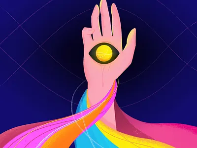 Magic view ball blue character color palette colorful eye hand hand drawn illustration magic pink vector view views wave waveform wavey