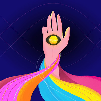 Magic view ball blue character color palette colorful eye hand hand drawn illustration magic pink vector view views wave waveform wavey