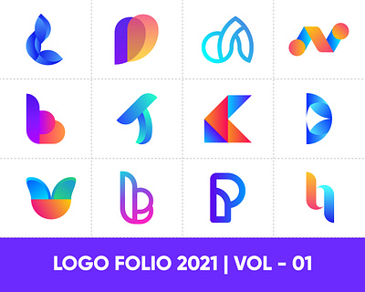 Logo Folio 2021 | VOL - 01 app icon logo brand identity branding branding and identity creative logo gradient logo letter logo logo logobrand logoconcept logodesign logodesigner logofolio logoinspiration logonew logotype modern logo trendy logo ui design website logo