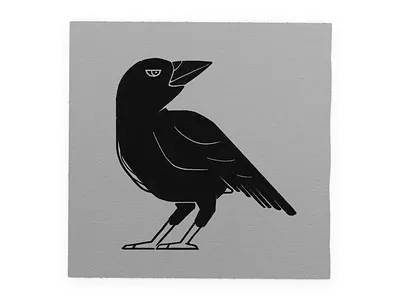 Chunky Crow animal bird black blocky chunky crow dark esoteric geometric illustration ink mysterious simple stamp tattoo texture